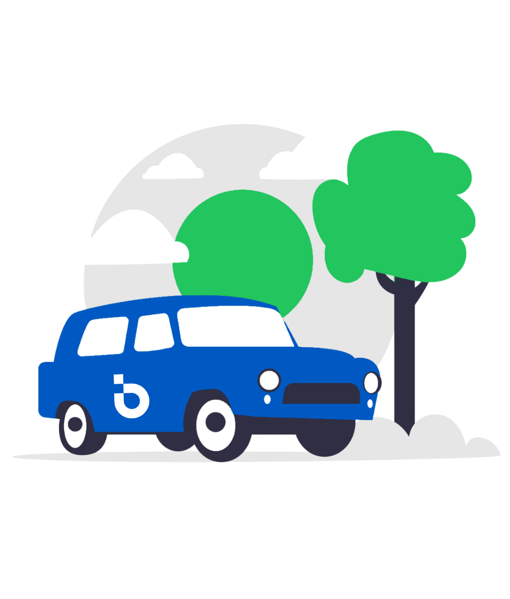 Classic blue car illustration